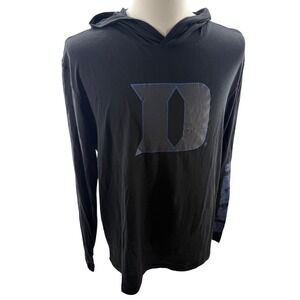 Colosseum Duke Blue Devils Black Long Sleeve Shirt Hoodie Mens XL New
